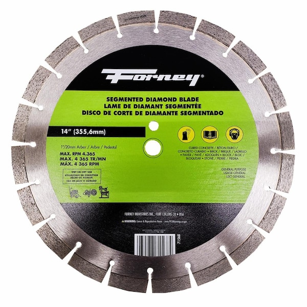 Forney Diamond High Speed Contractor Blade, 14 in 71568 - main